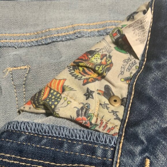 Vintage Ed Hardy Skull & Serpent Embroidered Low Rise Y2K Grail Jeans Size 26 - Picture 9 of 16